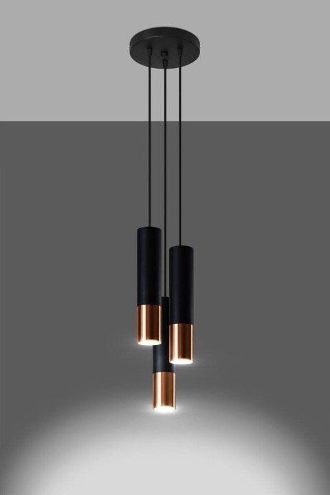 Lampa wisząca LOOPEZ 3P czarny/miedź Lampa wisząca LOOPEZ 3P czarny/miedź