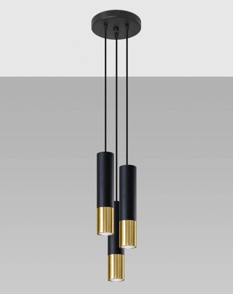 Lampa wisząca LOOPEZ 3P czarny/złoty Lampa wisząca LOOPEZ 3P czarny/złoty