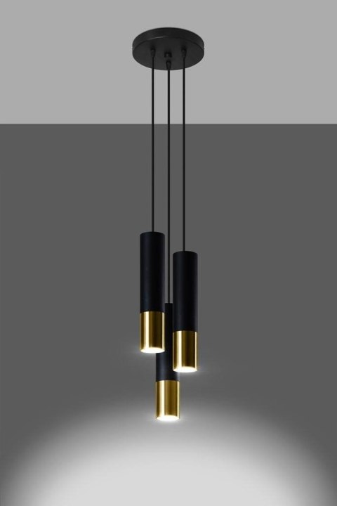 Lampa wisząca LOOPEZ 3P czarny/złoty Lampa wisząca LOOPEZ 3P czarny/złoty