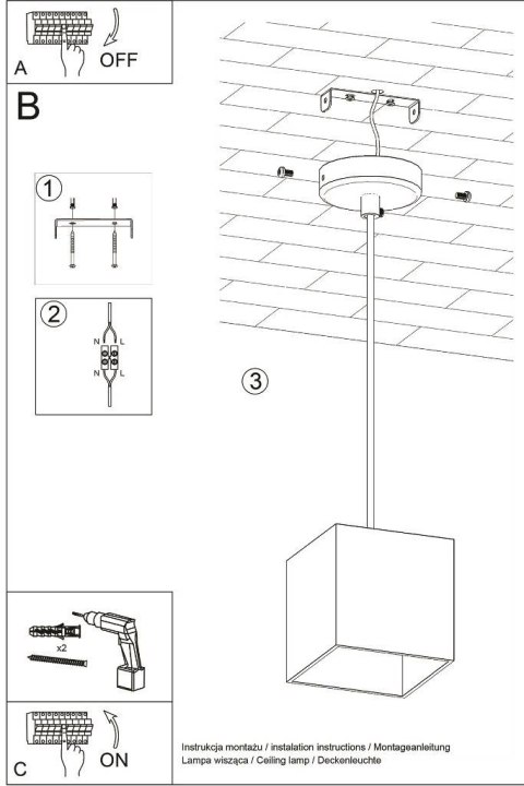Lampa wisząca QUAD 1 czarny Lampa wisząca QUAD 1 czarny