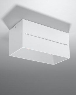 NOWOCZESNY PLAFON, BIAŁY PROSTOKĄT, METAL 2 x GU9