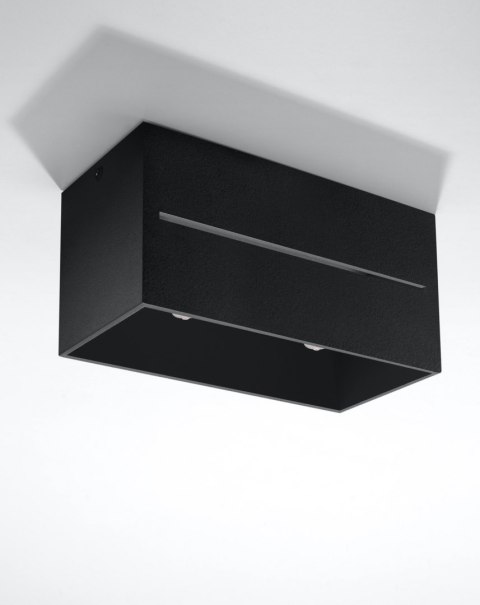 NOWOCZESNY PLAFON, CZARNY PROSTOKĄT, METAL 2 x GU9 NOWOCZESNY PLAFON, CZARNY PROSTOKĄT, METAL 2 x GU9