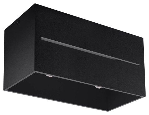 NOWOCZESNY PLAFON, CZARNY PROSTOKĄT, METAL 2 x GU9 NOWOCZESNY PLAFON, CZARNY PROSTOKĄT, METAL 2 x GU9