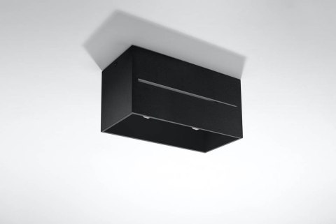 NOWOCZESNY PLAFON, CZARNY PROSTOKĄT, METAL 2 x GU9 NOWOCZESNY PLAFON, CZARNY PROSTOKĄT, METAL 2 x GU9