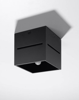 NOWOCZESNY MAŁY PLAFON 10 CM, CZARNY KWADRAT METAL