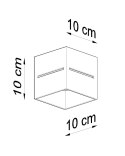 NOWOCZESNY MAŁY PLAFON 10 CM, CZARNY KWADRAT METAL