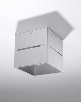 NOWOCZESNY MAŁY PLAFON 10 CM, SZARY KWADRAT METAL