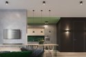 MAŁY CZARNY PLAFON, OKRĄGŁY, DO SALONU, LAMPA LOFT, NOWOCZESNY 10 CM, G9