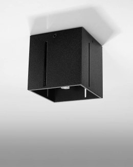 NOWOCZESNY CZARNY PLAFON, KWADRAT, METAL 10 CM, G9