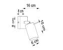 NOWOCZESNY REGULOWANY KINKIET RING, METAL, CHROM, Gu10