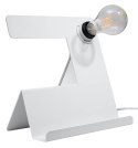 BIAŁA LAMPKA BIURKOWA - INCLINE, STAL, NIETYPOWA, LOFT, E27