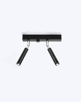 NOWOCZESNY REGULOWANY PLAFON, 2 LAMPY, CZARNY, G9