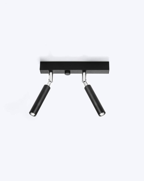 NOWOCZESNY REGULOWANY PLAFON, 2 LAMPY, CZARNY, G9 NOWOCZESNY REGULOWANY PLAFON, 2 LAMPY, CZARNY, G9