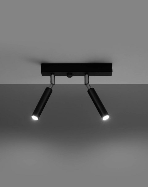 NOWOCZESNY REGULOWANY PLAFON, 2 LAMPY, CZARNY, G9 NOWOCZESNY REGULOWANY PLAFON, 2 LAMPY, CZARNY, G9