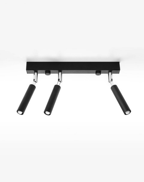 NOWOCZESNY REGULOWANY PLAFON, 3 LAMPY, CZARNY, G9 NOWOCZESNY REGULOWANY PLAFON, 3 LAMPY, CZARNY, G9