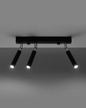 NOWOCZESNY REGULOWANY PLAFON, 3 LAMPY, CZARNY, G9