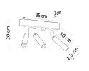 NOWOCZESNY REGULOWANY PLAFON, 3 LAMPY, CZARNY, G9