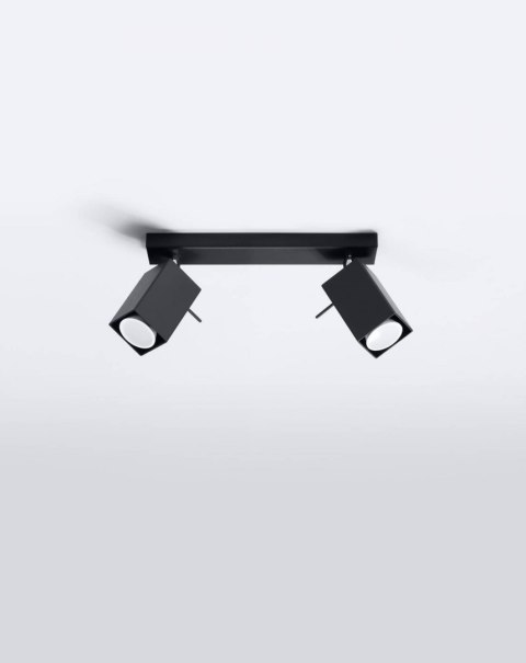 NOWOCZESNA CZARNA LAMPA, METAL, SPOT 2 x GU10 NOWOCZESNA CZARNA LAMPA, METAL, SPOT 2 x GU10