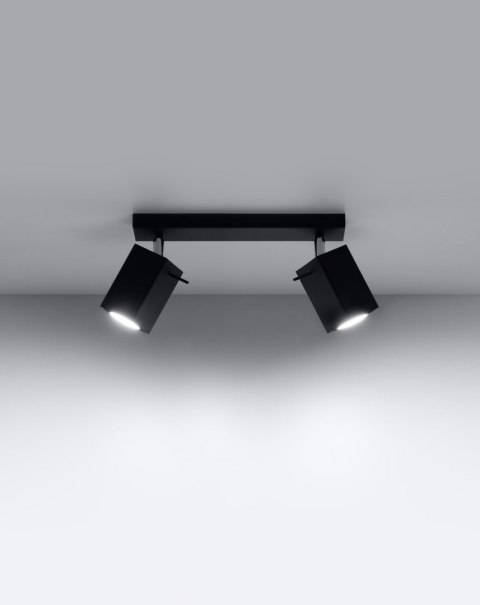 NOWOCZESNA CZARNA LAMPA, METAL, SPOT 2 x GU10 NOWOCZESNA CZARNA LAMPA, METAL, SPOT 2 x GU10