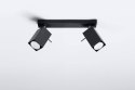 NOWOCZESNA CZARNA LAMPA, METAL, SPOT 2 x GU10