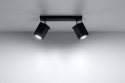 NOWOCZESNA CZARNA LAMPA, METAL, SPOT 2 x GU10