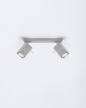 NOWOCZESNA SZARA LAMPA, METAL, SPOT, 2 x GU10