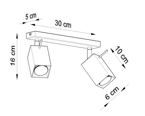 NOWOCZESNA SZARA LAMPA, METAL, SPOT, 2 x GU10 NOWOCZESNA SZARA LAMPA, METAL, SPOT, 2 x GU10