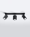 NOWOCZESNA CZARNA LAMPA, METAL, SPOT, 3 x GU10