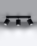 NOWOCZESNA CZARNA LAMPA, METAL, SPOT, 3 x GU10
