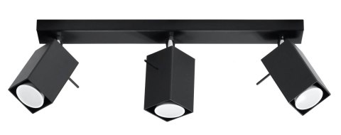 NOWOCZESNA CZARNA LAMPA, METAL, SPOT, 3 x GU10