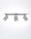 NOWOCZESNA SZARA LAMPA, METAL, SPOT, 3 x GU10