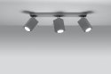 NOWOCZESNA SZARA LAMPA, METAL, SPOT, 3 x GU10
