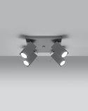 NOWOCZESNA SZARA LAMPA, METAL, SPOT, 4 x GU10