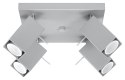 NOWOCZESNA SZARA LAMPA, METAL, SPOT, 4 x GU10