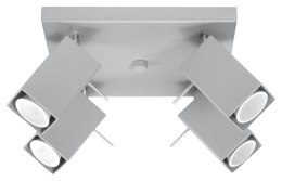 NOWOCZESNA SZARA LAMPA, METAL, SPOT, 4 x GU10