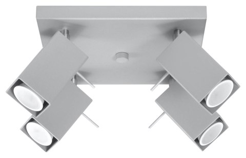 NOWOCZESNA SZARA LAMPA, METAL, SPOT, 4 x GU10