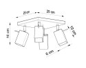 NOWOCZESNA SZARA LAMPA, METAL, SPOT, 4 x GU10