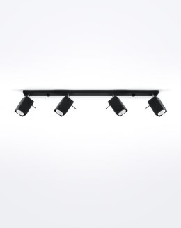 NOWOCZESNA CZARNA LAMPA, SZYNA, SPOT, 4 x GU10