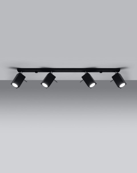 NOWOCZESNA CZARNA LAMPA, SZYNA, SPOT, 4 x GU10 NOWOCZESNA CZARNA LAMPA, SZYNA, SPOT, 4 x GU10