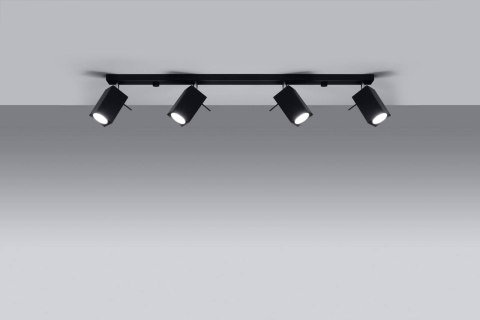 NOWOCZESNA CZARNA LAMPA, SZYNA, SPOT, 4 x GU10 NOWOCZESNA CZARNA LAMPA, SZYNA, SPOT, 4 x GU10