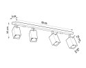 NOWOCZESNA CZARNA LAMPA, SZYNA, SPOT, 4 x GU10