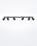 NOWOCZESNA CZARNA LAMPA, SZYNA, SPOT, 6 x GU10