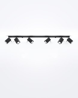 NOWOCZESNA CZARNA LAMPA, SZYNA, SPOT, 6 x GU10