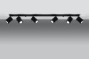 NOWOCZESNA CZARNA LAMPA, SZYNA, SPOT, 6 x GU10