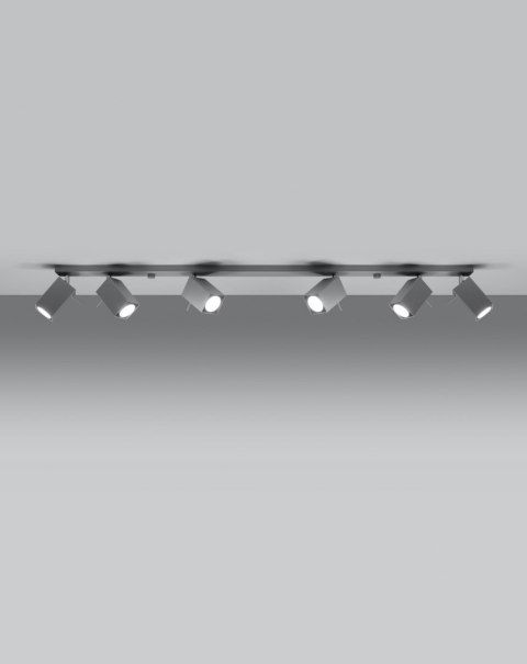 NOWOCZESNA SZARA LAMPA, SZYNA, SPOT, 6 x GU10 NOWOCZESNA SZARA LAMPA, SZYNA, SPOT, 6 x GU10