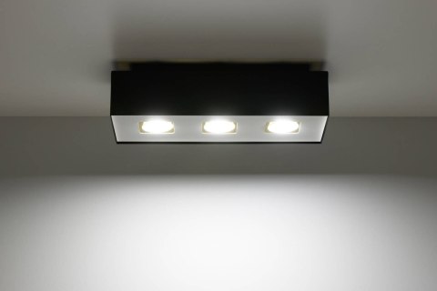 CZARNO-BIAŁY PLAFON, PROSTOKĄT, SALON, 3 x GU10 CZARNO-BIAŁY PLAFON, PROSTOKĄT, SALON, 3 x GU10
