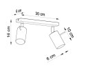 NOWOCZESNA LAMPA CHROM, REGULOWANY SPOT, 2 x GU10