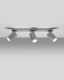 NOWOCZESNA SZARA LAMPA, REGULOWANY SPOT, 3 x GU10