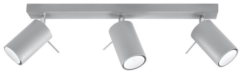NOWOCZESNA SZARA LAMPA, REGULOWANY SPOT, 3 x GU10