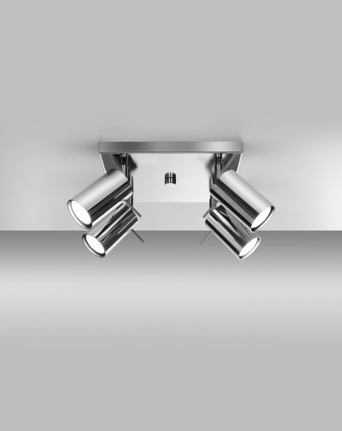NOWOCZESNA LAMPA, CHROM, REGULOWANY SPOT, 4 x GU10 NOWOCZESNA LAMPA, CHROM, REGULOWANY SPOT, 4 x GU10